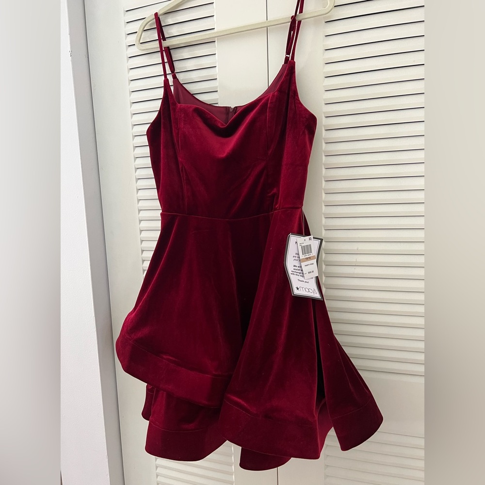 Red velvet formal dress